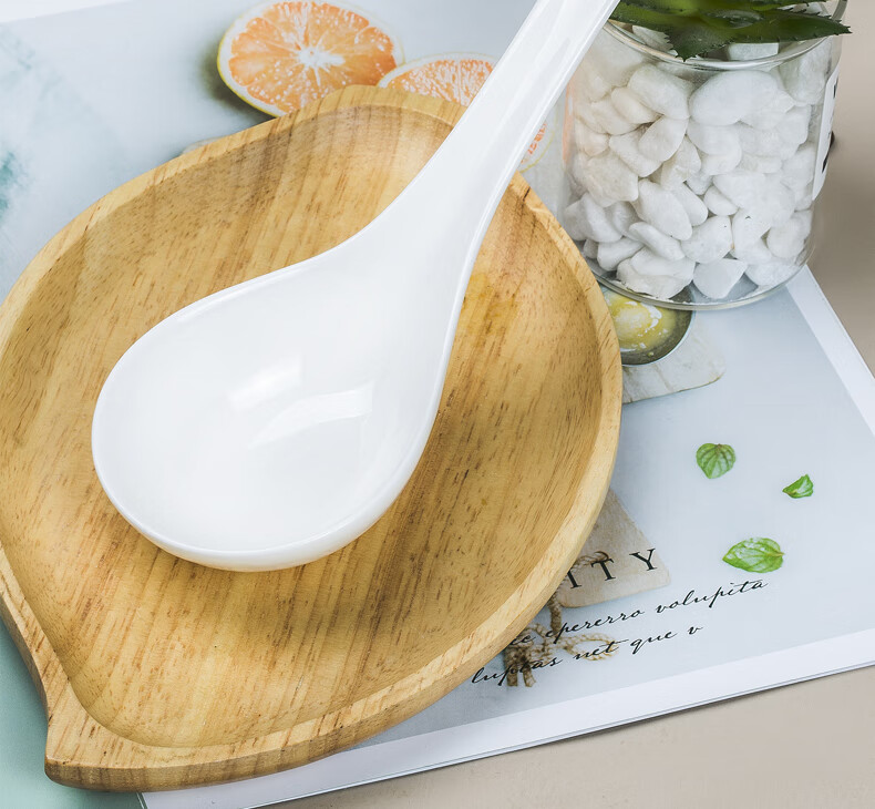 Sky Top Large Ceramic Soup Ladle Rice Spoon Dinner Spoon Bone China Pure White Household Tableware Maguo 1 Piece Set 5