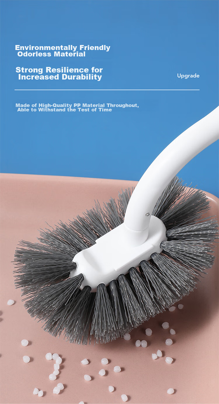 LYNN Toilet Brush 2 Pieces [With 2 Hooks], Multi-Angle No Dead Angle Cleaning Brush, Floor Brush 8