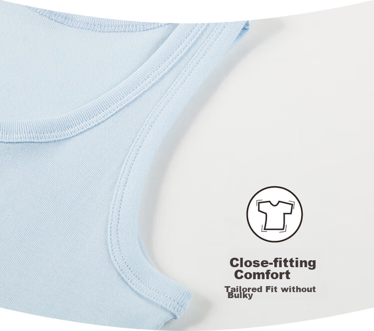 THREEGUN Class A Comfortable Cotton Ribbed Pure Cotton Girls Boys Children Students Round Neck Undershirt Vest 6