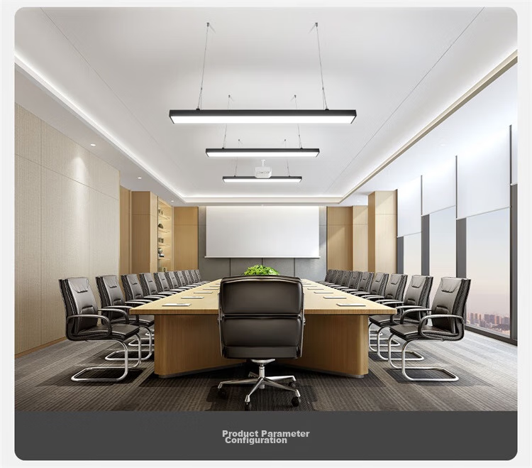 NVC LED Pendant Light for Office, Mall, Shop, Minimalist Long Strip Light, Iron Art Lamp Body, Black Frame Spotlight, 50W Cool White 11