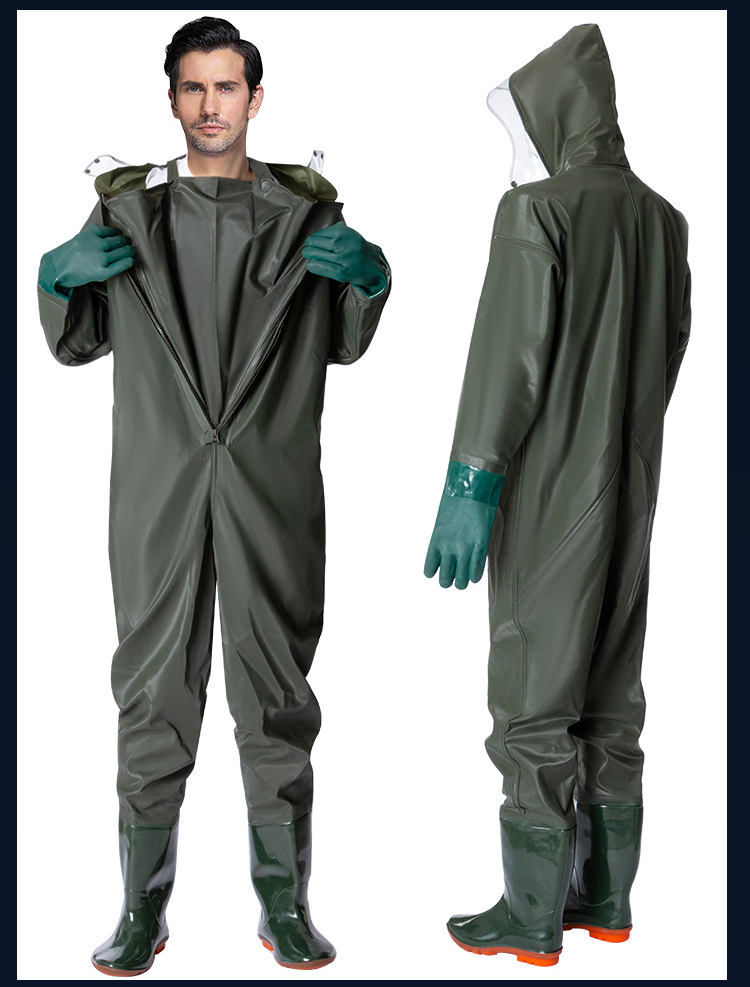 Kimslow Work Waders, Protective Water Pants, Waterproof One-Piece Raincoat And Rain Pants, Full-Body Style, Size 42 (Customizable), KSL052 1