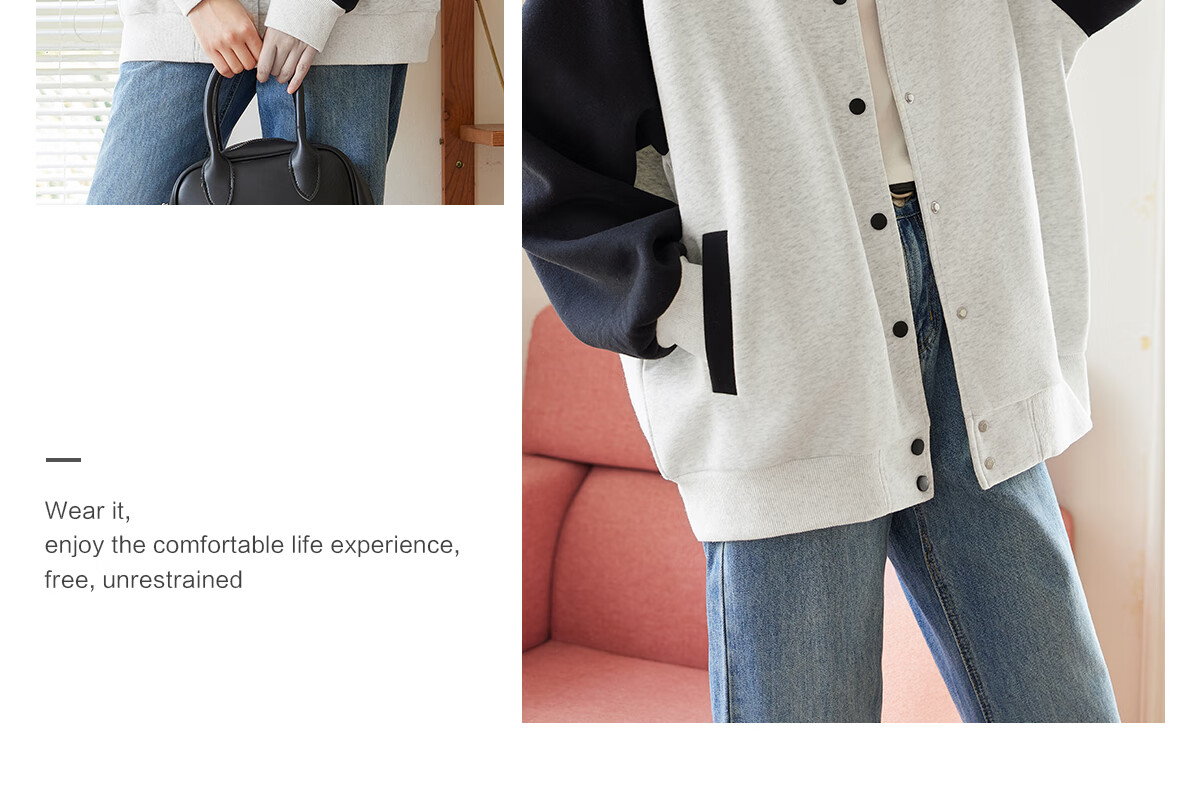 Halo Queen Women's Sweatshirt Jacket, Spring And Autumn Letter Baseball Shirt, Fashionable Casual Sports Top, New Product H143U2001 66