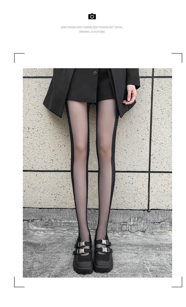 LangSha Silk Stockings for Women, Summer Ultra-Thin Black Silk Side-Spliced Sexy Hot Girl INS Style Tights Pantyhose 12