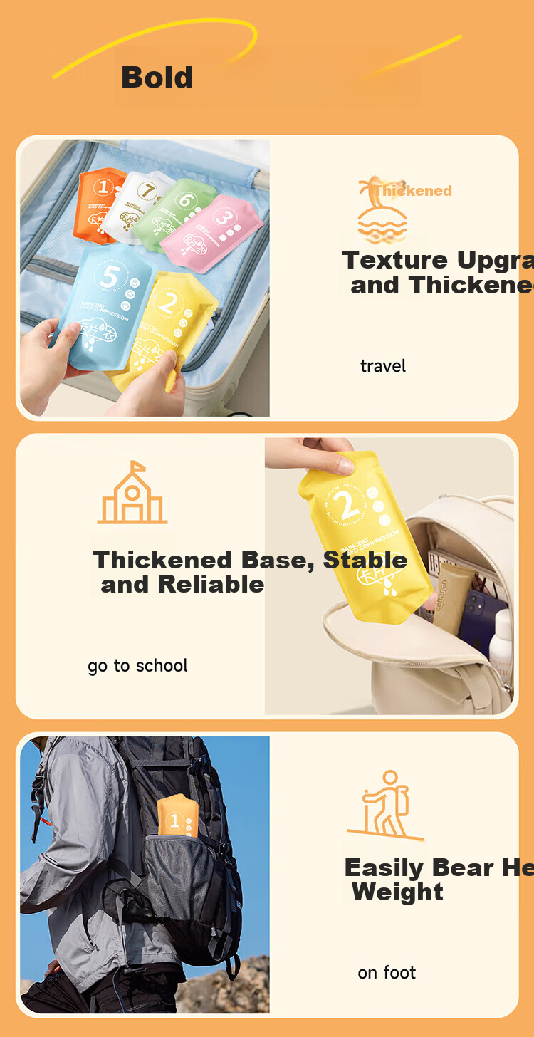 BADIGAO Disposable Raincoat for Children, Thickened Card-Style Long Full-Body Storm Protection, Transparent Rain Poncho for Students' School Commute, Hiking And Cycling 8