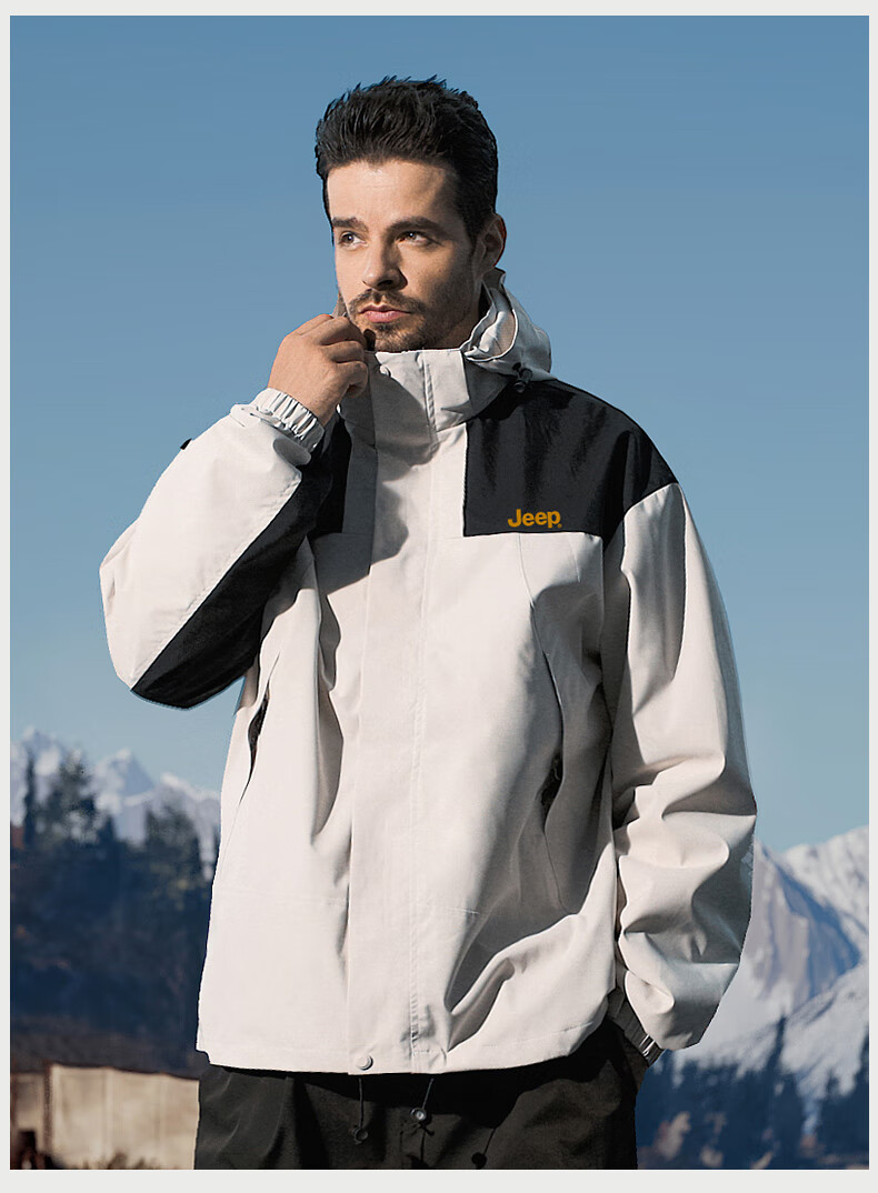JEEP Three-In Detachable Windbreaker Jacket for Men, 2026 New Autumn And Winter Style, Windproof Outdoor Coat 12