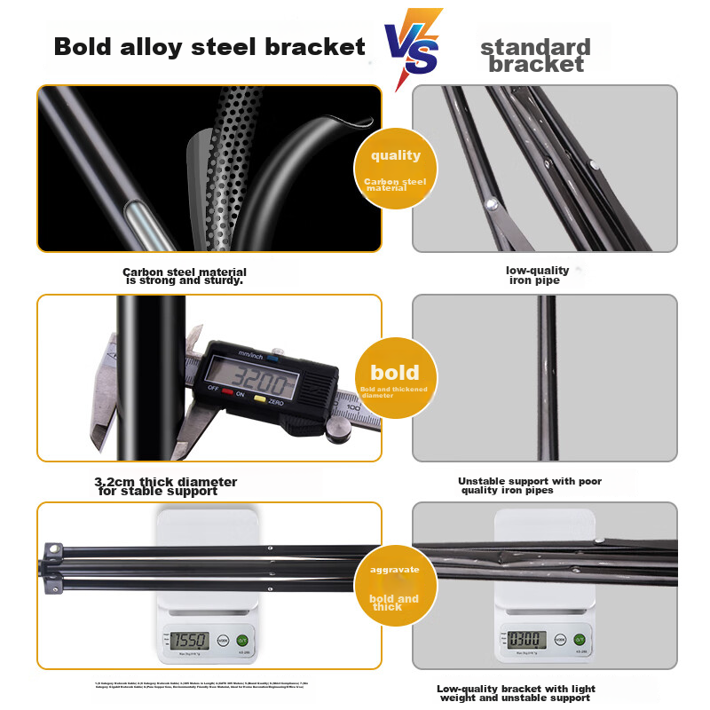 LATZZ 3*4 Meter Photography Backdrop Stand, Live Streaming Green Screen Stand, Chroma Key Photo Background Cloth Stand, Portrait Clothing ID Photo Shooting Stand, Thickened Portable Telescopic Gantry Background Stand