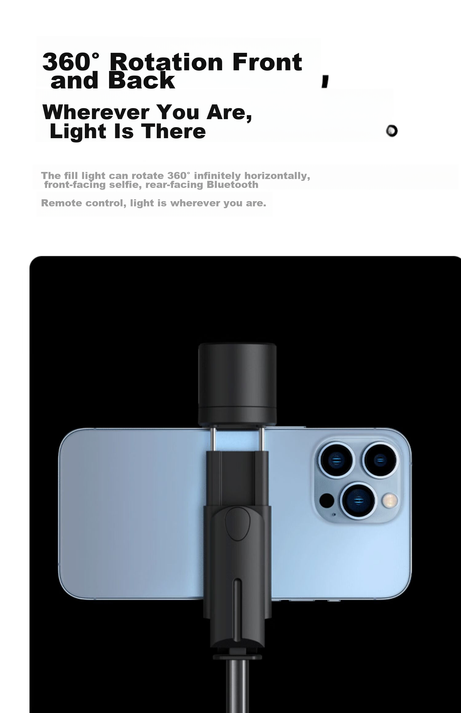 LINGCHEN Selfie Stick Tripod, Handheld Selfie Device, 360-Degree Rotation, Fully Automatic, Multifunctional, Anti-Shake, Phone Floor Stand, Outdoor Photography, Portable LC-Q12S Photography Handle 5