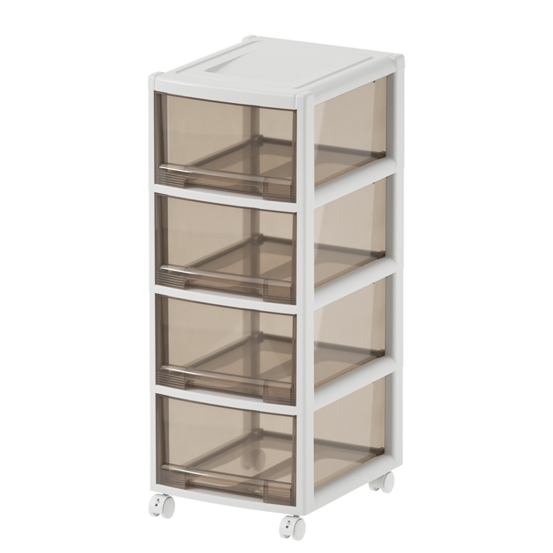 JEKO&JEKO Drawer Storage Cabinet, Children's Wardrobe, Snack And Toy Storage Cabinet, Organizer Cabinet, Five-Drawer Chest, Bedside Table, Coffee Color, Four Layers