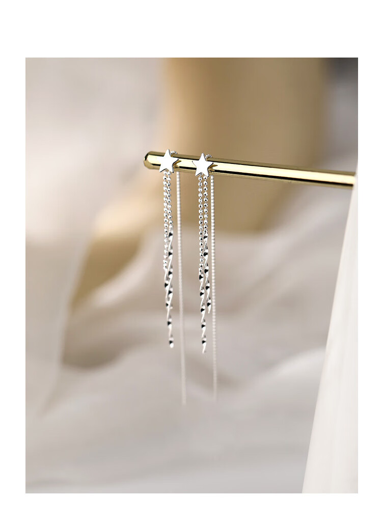 Dijing Butterfly Tassel Earrings for Women, Silver Earrings with Long Studs, New 2026 High-End Style, Birthday Gift for Girlfriend 2