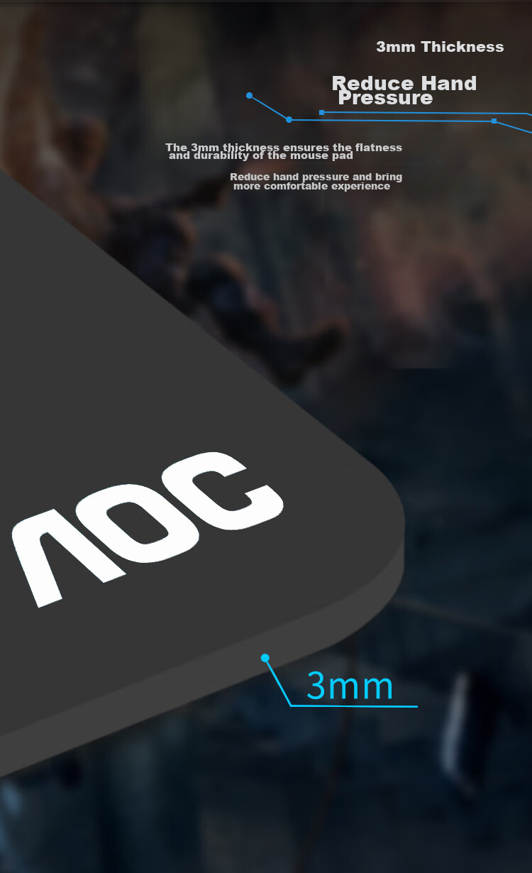 AOC Full-Property Series Gaming Mouse Pad, Extra Large 1000*400*3mm, Thickened with Locked Edges, Office Keyboard Computer Desk Pad M351/93 Dark Gray 5