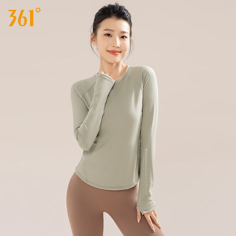 361° Women's Sports Long Sleeve Yoga T-Shirt Autumn Quick-Dry Loose Running Fitness Top