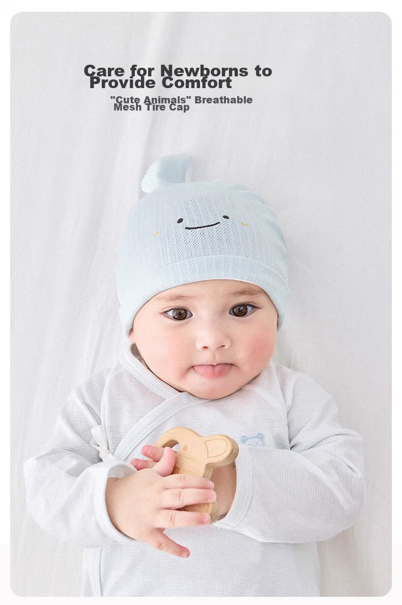 Niduoxiong Baby Hat, Newborn Fontanelle Cap, Summer Mesh Breathable Infant Hat, Newborn Cap, Newborn Baby Hat 2