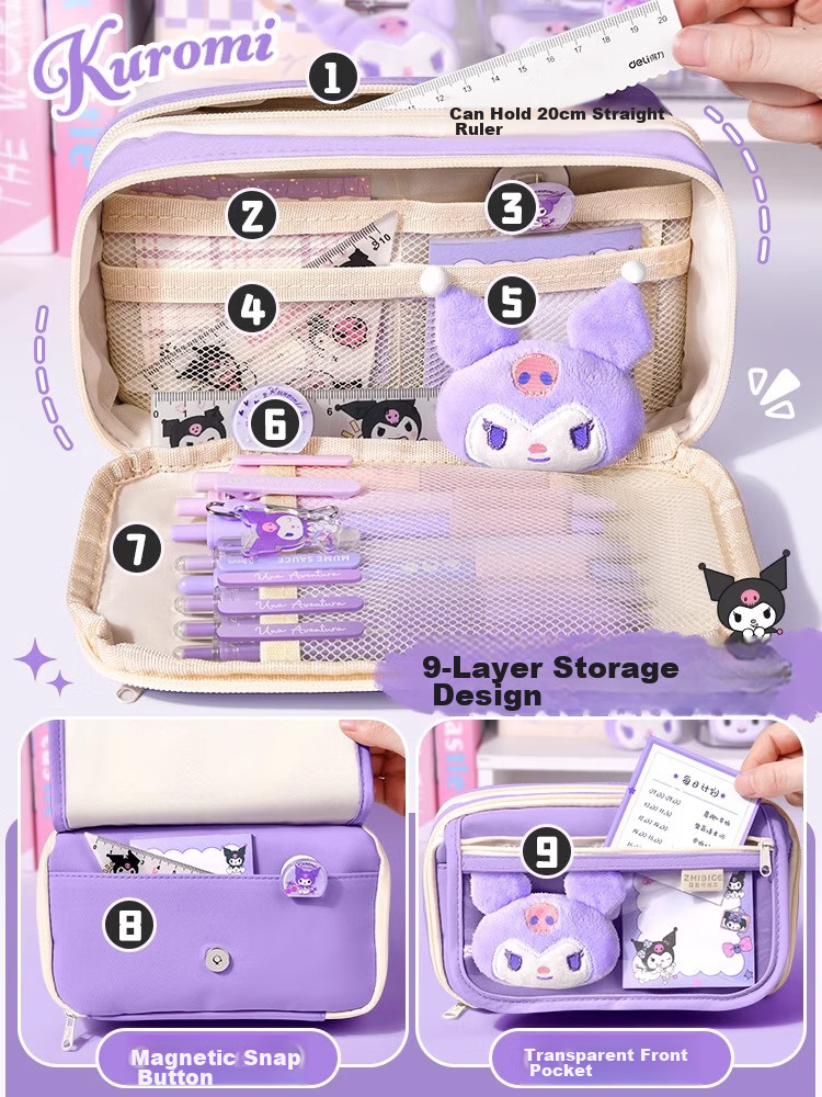 Shuxing Pencil Case for Girls, Stylish 2026 New Design, Instagram-Inspired, Large Capacity, Simple Stationery Box, Cartoon Cute Pencil Case, Back-To Gift for Elementary And Middle School Students, Children's Birthday Present 2