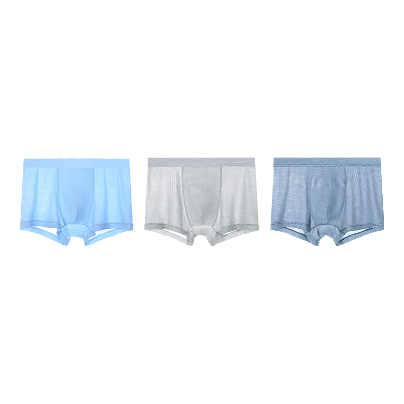 Hzasz Youth Underwear, Modal Mesh, Puberty Ice Silk, Boys' Antibacterial Breathable Boxer Briefs for Middle And High School Students