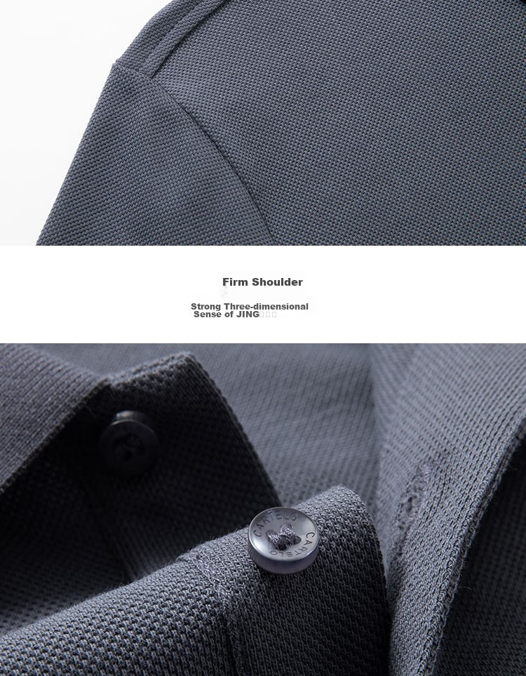 LIMENG Men's Summer Polo Shirt British Style Color-Block Collar Pique Cotton Mesh Military Green M 13