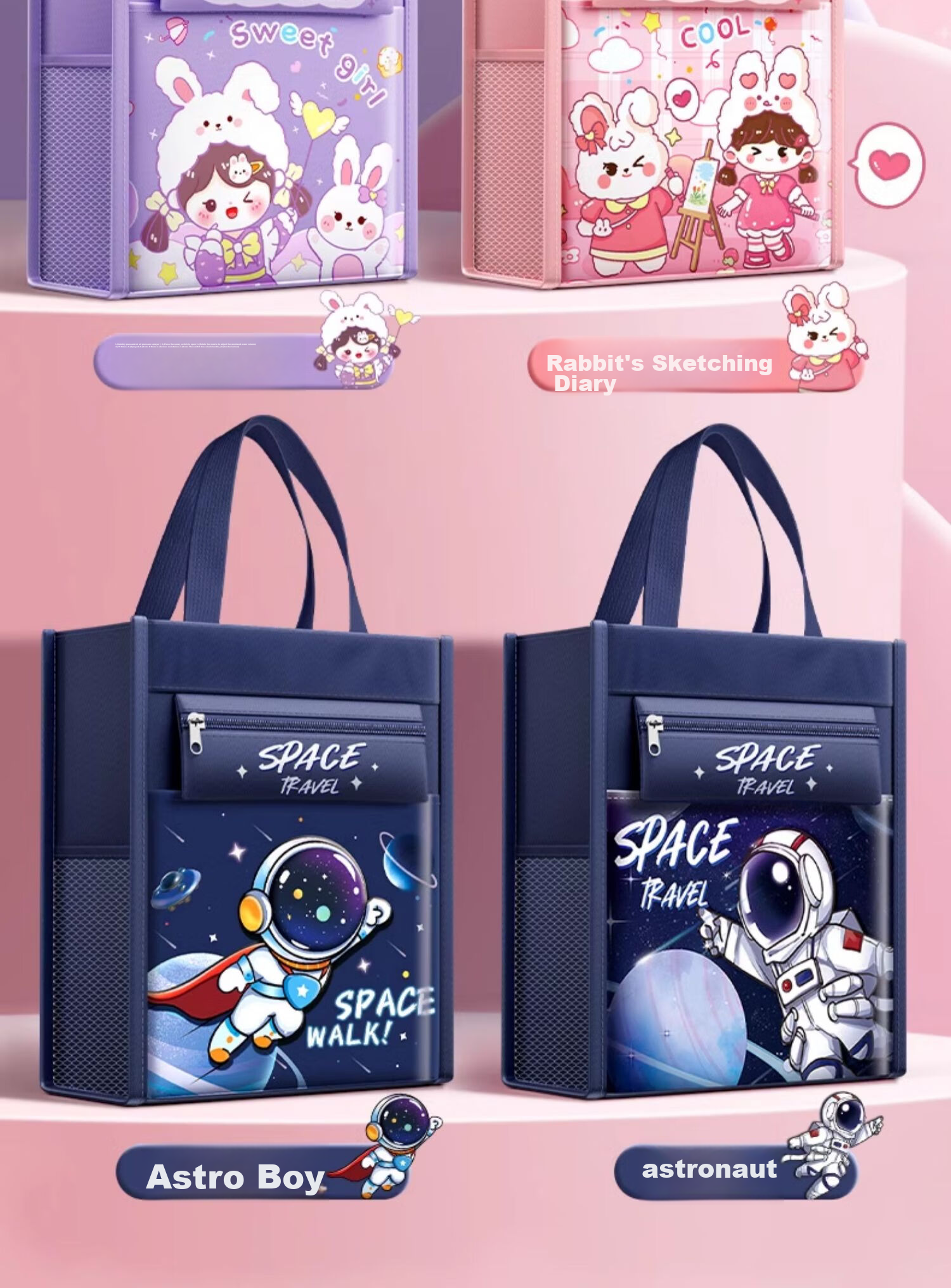 Shuxing Tutoring Bag, Handbag, Book Bag, Stylish Backpack for Boys And Girls, Elementary School Student Bookbag, File Bag, Canvas Art Bag, Tutoring Class Homework Document Bag, Storage Bag for Childre 4