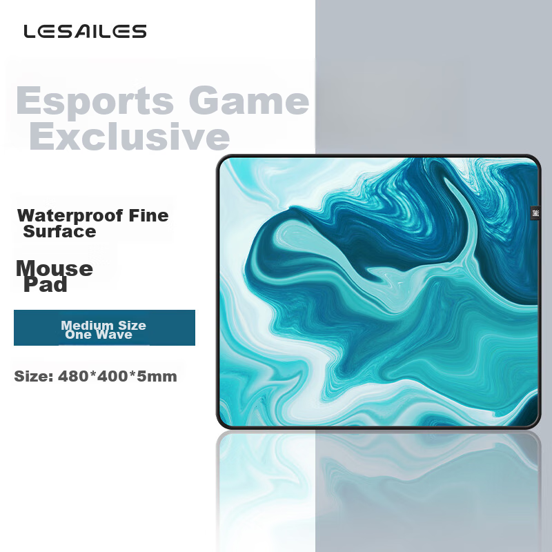 LESAILES Gaming Mouse Pad, Smooth FPS Gaming-Specific Large And Small Sizes, Waterproof Fine Surface Computer Desk Pad, ATK Kongzhi Dye Red, 2mm Deep Edge Banding, 480x400x5