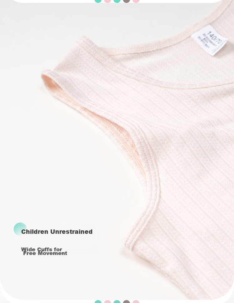 Jiusuiban Children's Vest for Girls, Puberty Bra for Teenagers, Thin Mesh Breathable 2-In Long Vest for Older Childre 5