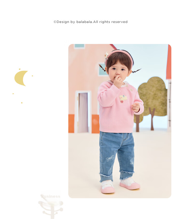 BALABALA Children's Clothing, Kids' Sweater, Boys' Knitwear, Girls' Inner Wear, 2025 Autumn Collection, Loose-Fitting Versatile Style, 209325103202 26
