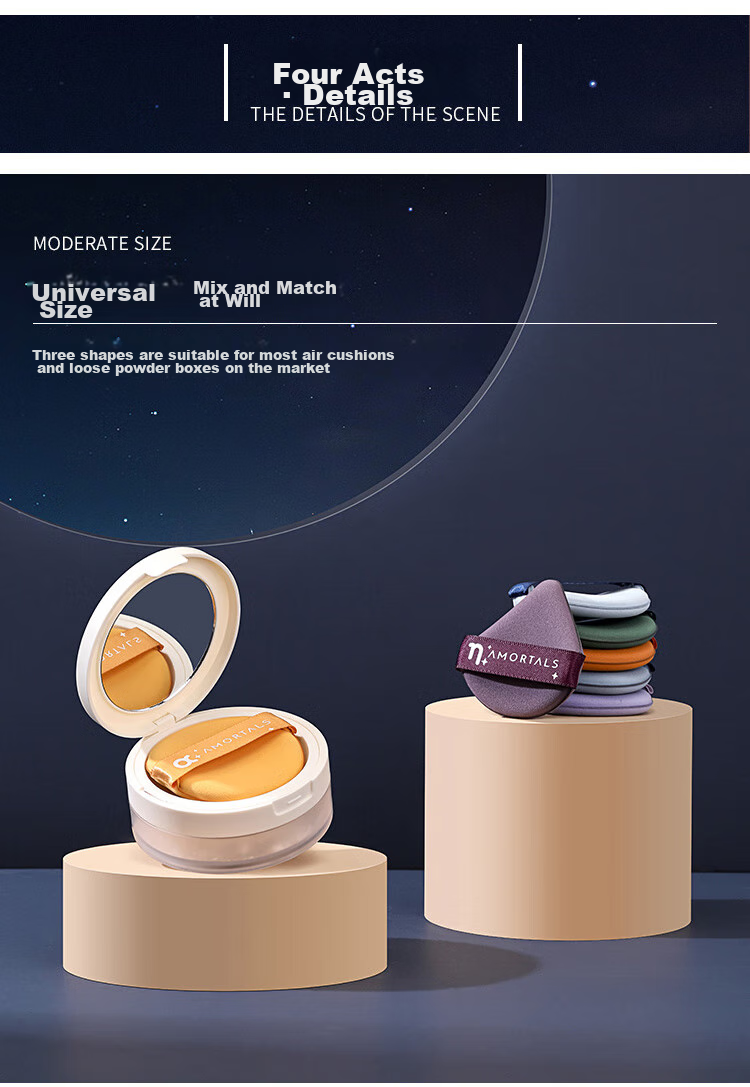 AMORTALS Air Cushion Powder Puff Makeup Sponge Beidou Seven Stars Set, 7 Pieces, Dual-Use for Dry And Wet Application, Resistant to Powder Absorptio 14