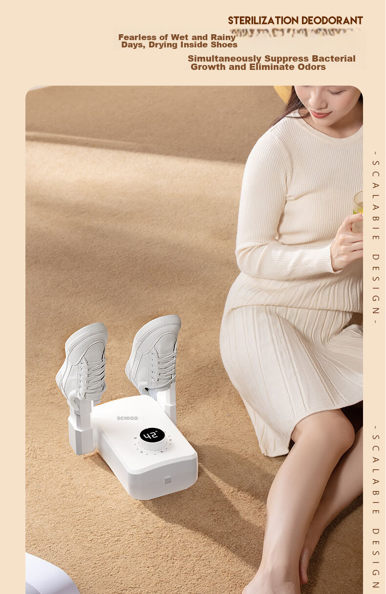 CHIGO Shoe Dryer, Home Dehumidifier, UV Odor Eliminator, Shoe Heating Device, Shoe Drying Machine, Retractable And Foldable XJ005 9