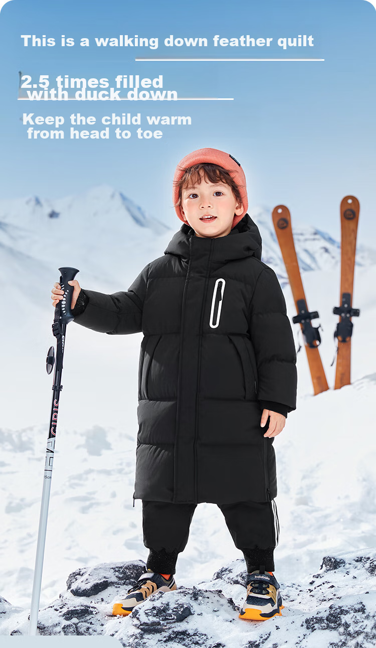 BALABALA Children's down Jacket, Boys And Girls Outerwear, Baby Winter Clothing, Mid-Length Stylish Coat, 208424107201 2