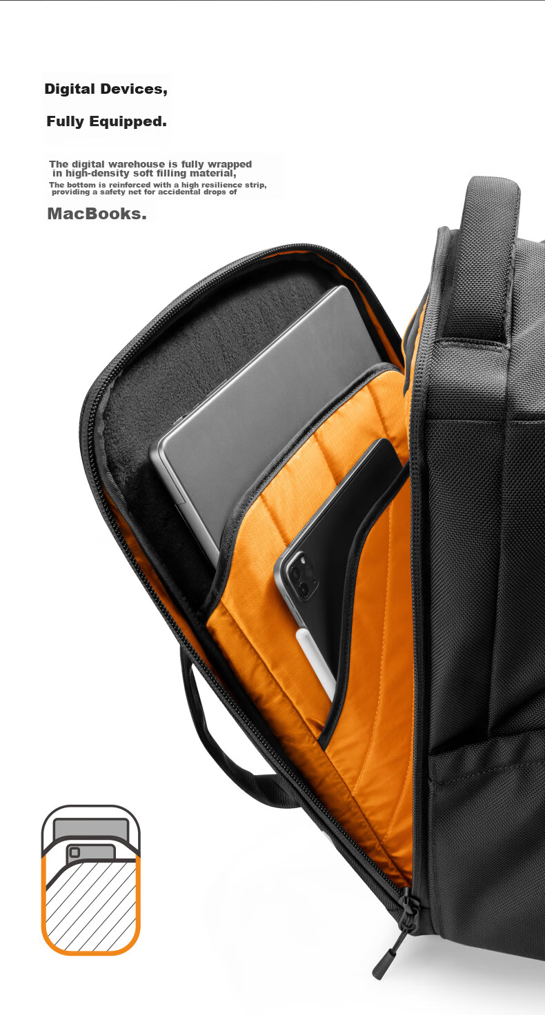 Tomtoc High-Performance Backpack Business Laptop Bag Large Capacity 16-Inch Notebook Computer Bag for Men Travel Water-Resistant T73 8