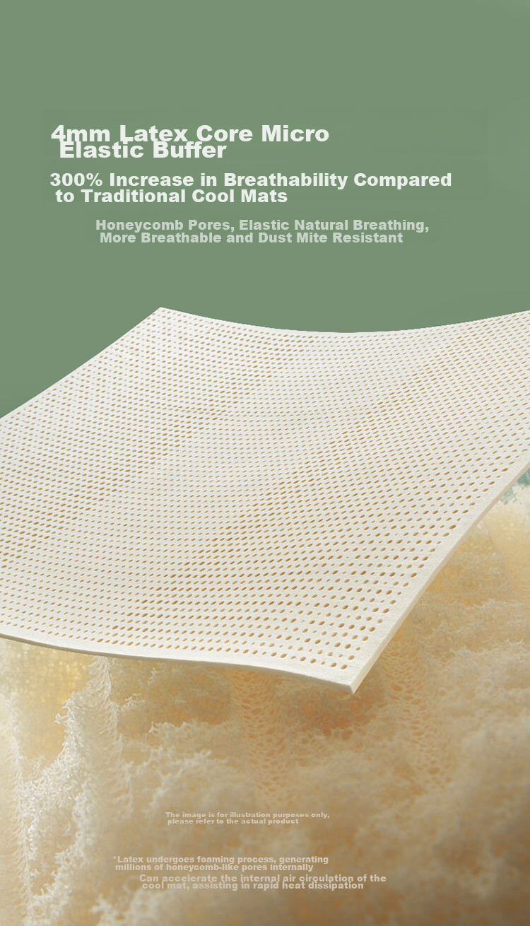 AiSleep Thai Latex Cooling Mat Set of Three, 1.5x2 Meters, Anti-Mite, Machine Washable, Ice Silk Mat, Summer Cooling Mat 4