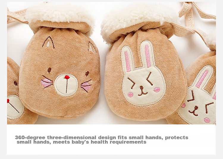 LAXIALIYA Baby Gloves for Autumn And Winter, Suitable for Infants Aged 0-1 Thickened Warm Children's Newborn Infant Fleece-Lined Sleepwear Anti-Freeze 12