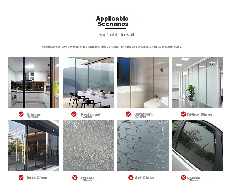 Modouyu Frosted Privacy Window Film, Anti-Peeping Film for Windows, 0.9*2 Meters, Striped Office-Specific Door And Window Partition Film 12