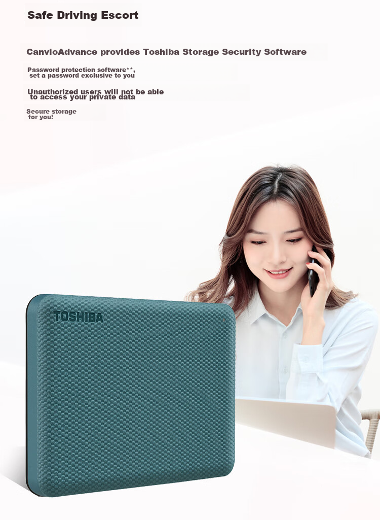 TOSHIBA 2TB External Hard Drive Mechanical V10 Series USB 3.2 Gen 1 2.5-Inch Ink Black Compatible with Mac High-Speed Transfer Password Protection Easy Backup 6