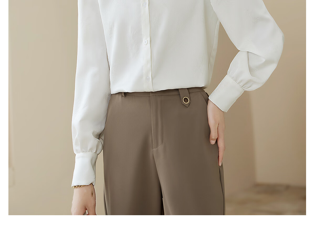 Chushen Spring And Autumn Long-Sleeve Shirt for Women, Textured Pattern Design, New Chinese-Style Elegant Office Blouse Top S143C2045 16