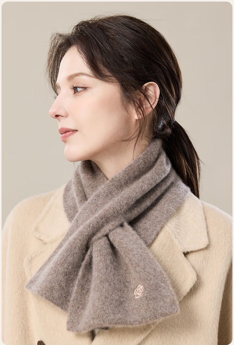JIUMU 100% Cashmere Scarf for Women, Autumn And Winter Warm Neck Warmer, Gift for Women Or Mothers, Birthday Present Gift Box 20