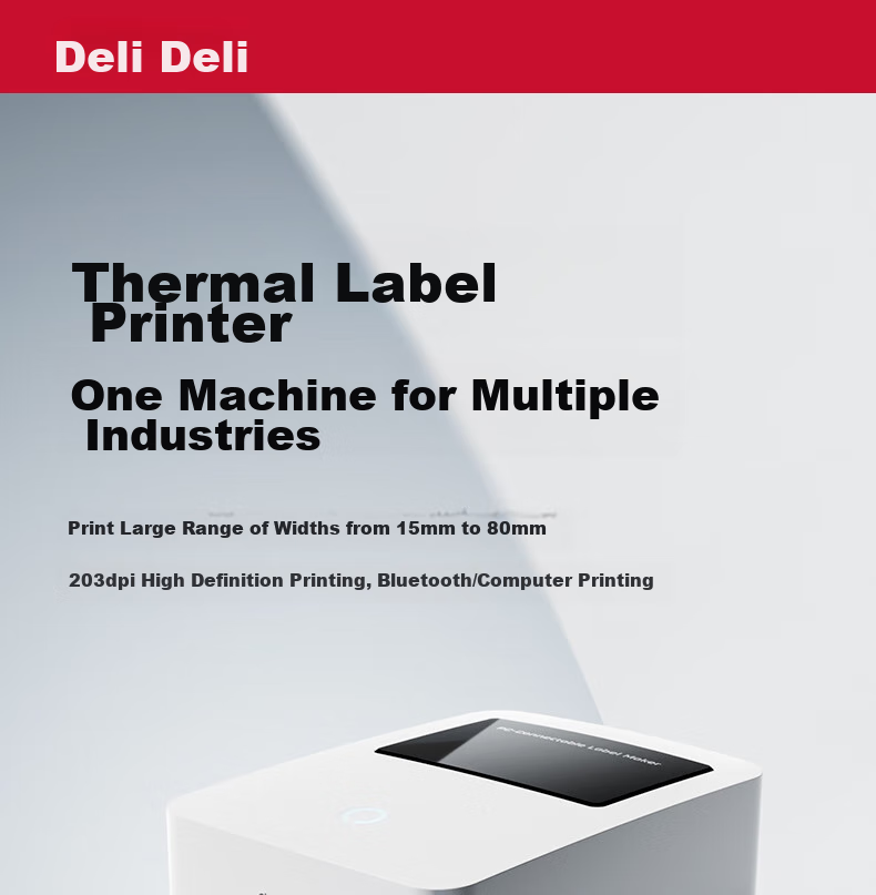 Deli GE350W Thermal Label Printer, Express Delivery Warehouse Logistics Shipping Labels Fixed Assets, 80mm Commercial Office Printing Adhesive Barcode Printer, Mobile Bluetooth Versio 1
