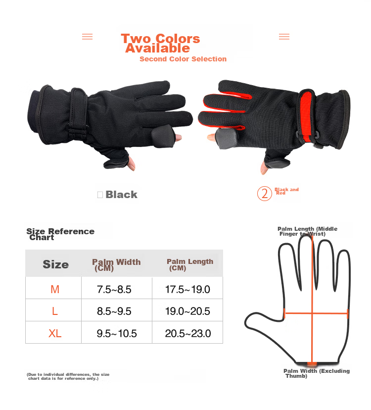 KYOTSU Photography Gloves, Winter Outdoor Specialized, Cold-Proof, Heat-Retaining, Waterproof, Thickened Photography Gloves, XL Size, Black 3