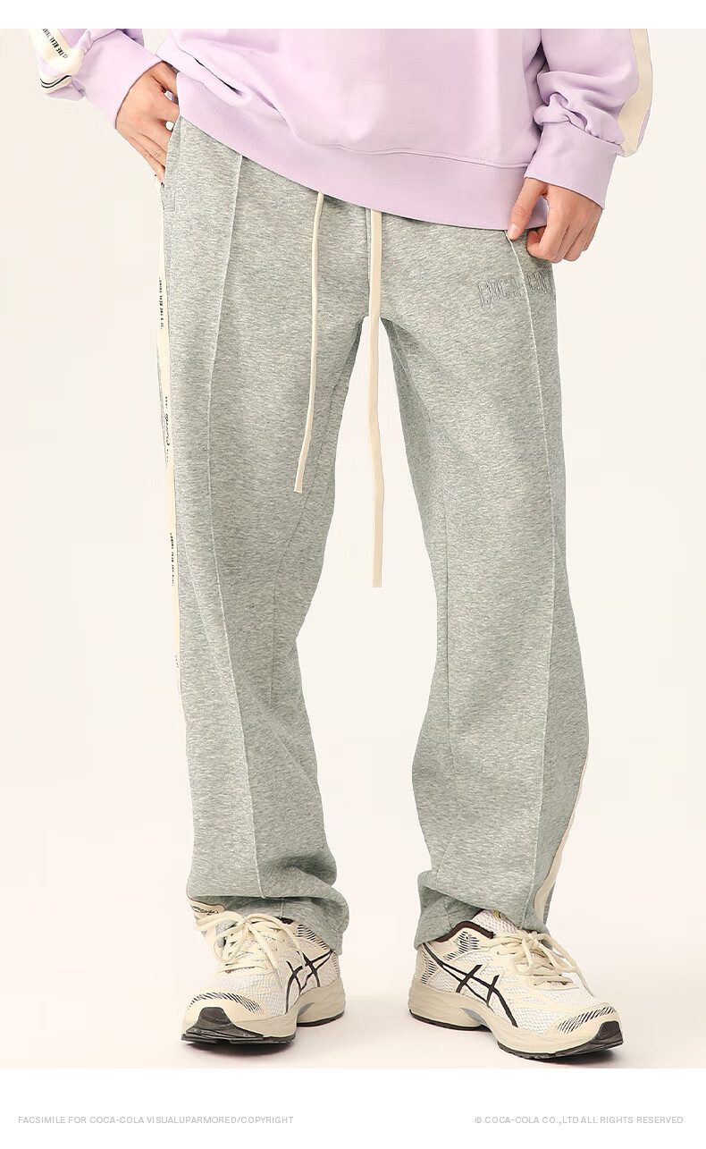Coca-Cola Casual Pants for Men, Spring And Summer American-Style Trousers, Sports Pants, Straight-Leg Pants, Sweatpants, Black Regular, S (90-110 Jin) 12