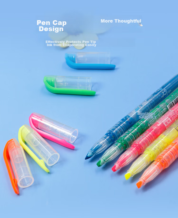 ZEBRA Transparent Core Direct Liquid Highlighter, SPARKY Series Single Color Line Marker, Colored Journal Pen, Student Highlighting Pen, WKP1 Orange 7