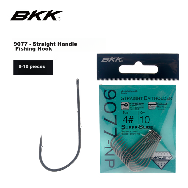 BKK Lure Backstab Double Barbed Straight Handle Hook, Black Pit Free Fishing Set, Reinforced Hook, Long Handle Down Fishing Hook