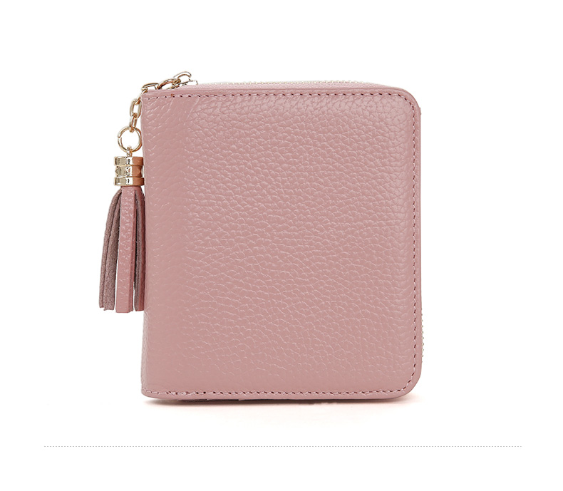 Viney Top-Grain Leather Short Women's Wallet, Student Foldable Coin Purse, Large Capacity Leather Clutch, Light Luxury ID Holder 6