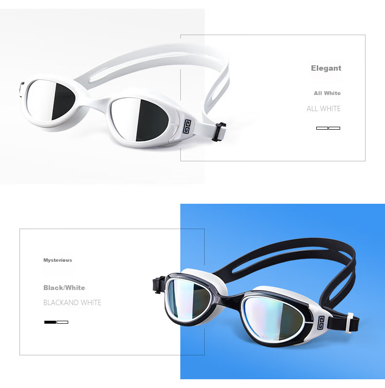 BALNEAIRE Waterproof Anti-Fog Protective Goggles, High Definition, for Men And Women, Non-Prescription, Professional, Blue And Red 15