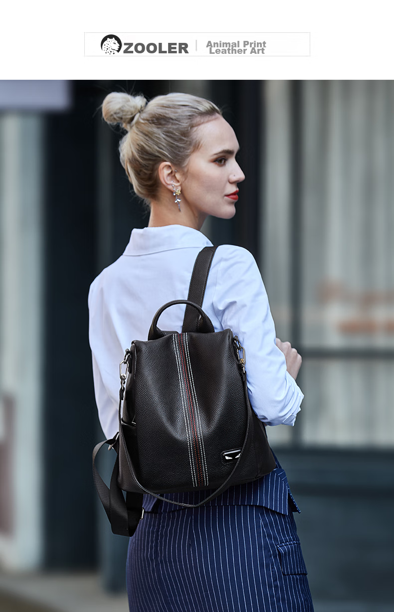 ZOOLER Women's Backpack, 2026 New Light Luxury Genuine Leather Backpack, Anti-Theft Soft Leather Travel Backpack for Women, Birthday Gift 3