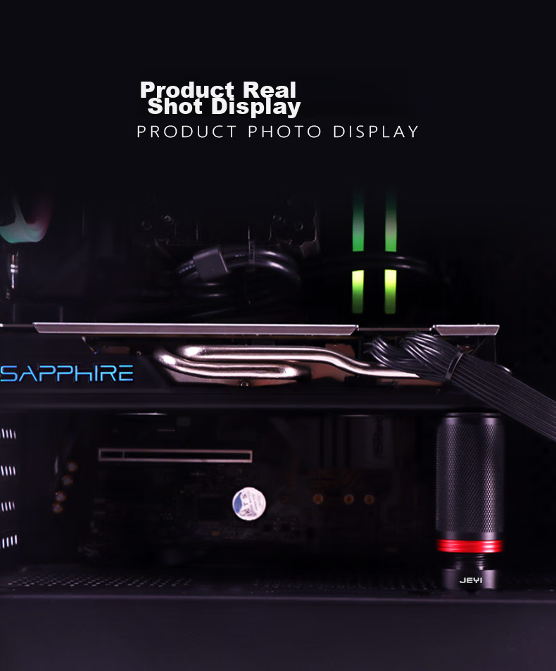 JEYI Graphics Card Bracket, 40/50 Series GPU Holder, Fan Position Support Frame, Seaside View Desktop Computer Case, Cylindrical Base with Magnetic Height Adjustment, Aluminum Alloy Material 8