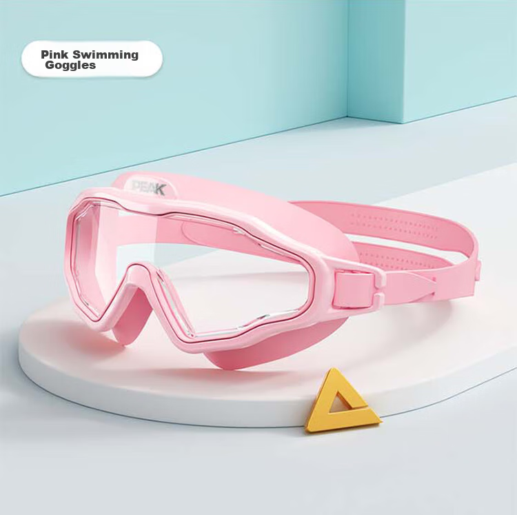PEAK Swimming Goggles for Boys And Girls, Large Frame, High Definition Anti-Fog Waterproof Swimming Glasses Diving Mask Equipment Swimming Goggles And Swim Cap Set 10