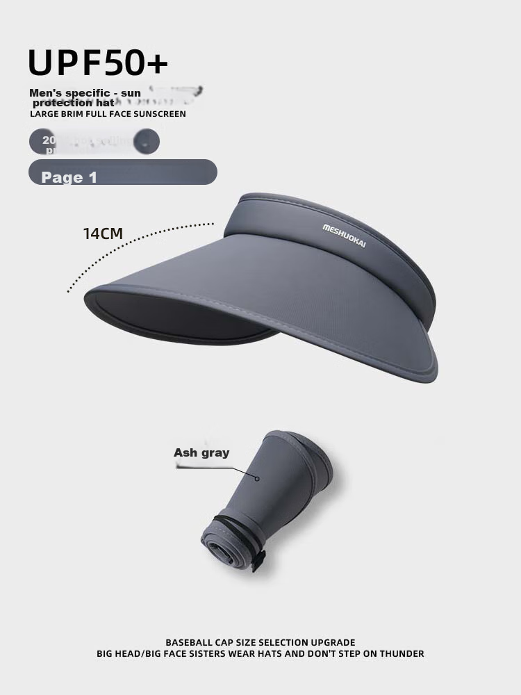 Ousen Wide Brim Sun Protection Hat for Men, Outdoor UV-Resistant Summer Visor Sun Hat, Outdoor Sports Sunshade Hat with Face Protectio 2