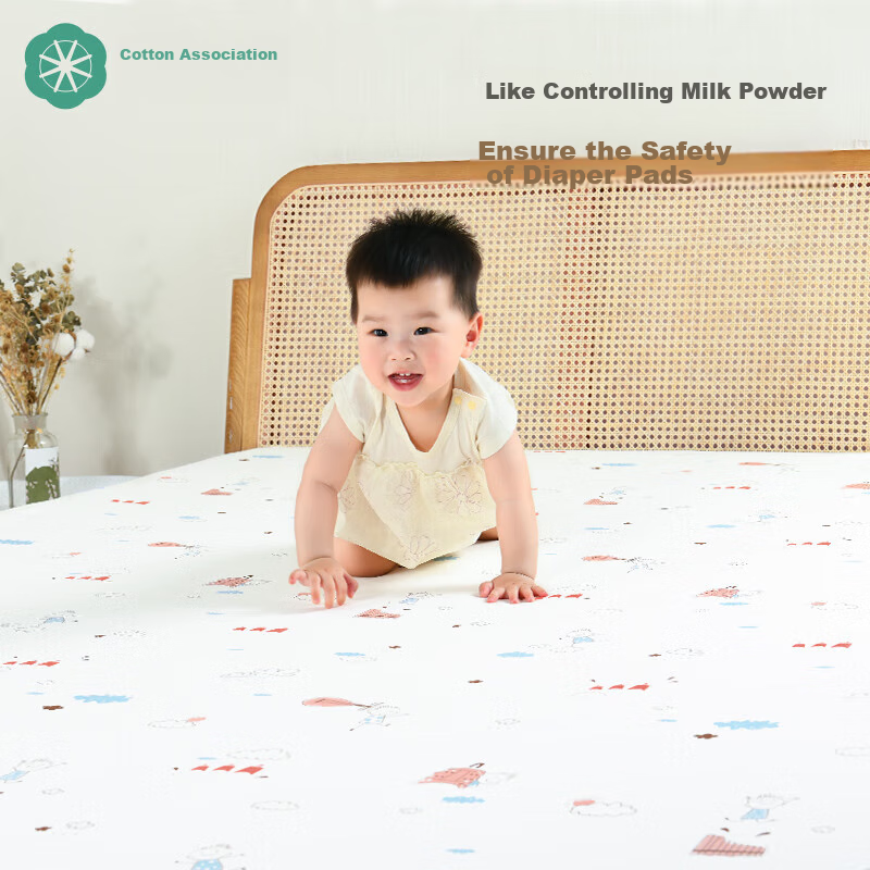 Cotton Center Washable Cotton Bed Pad, Baby Pure Cotton Bed Sheet, Newborn Breathable Nursing Pad, Large Size Diaper, Menstrual Pad, 1.8m