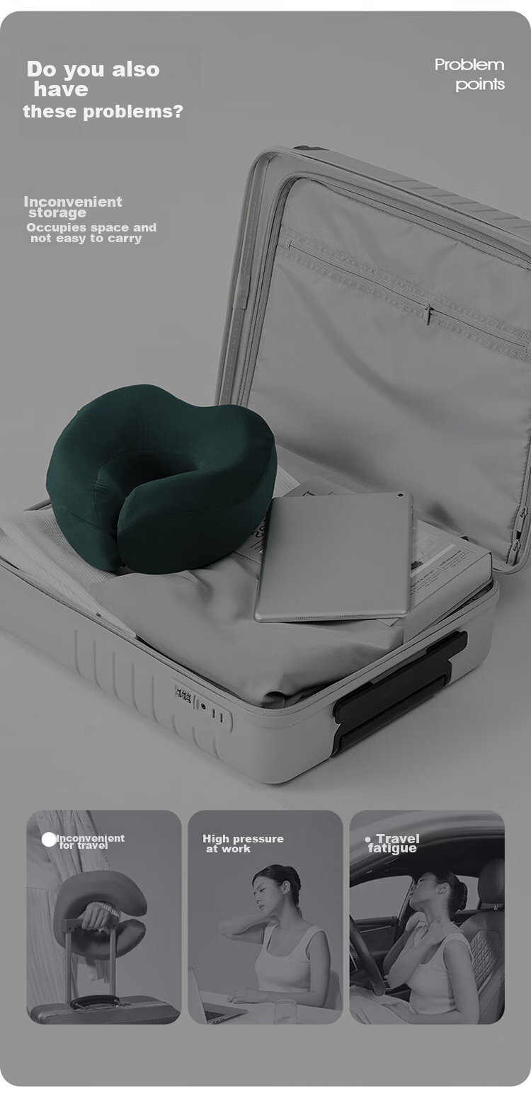 Car Lives U-Shaped Neck Pillow, Portable Travel Pillow, Essential for Airplane, High-Speed Rail, And Business Trips, Neck Support Cushion, Nap Pillow 3