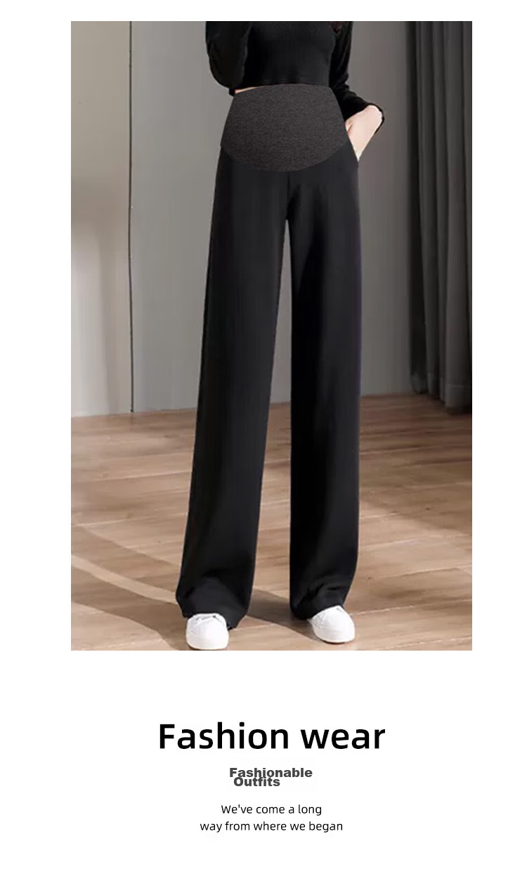JOYNCLEON Maternity Pants, Summer Women's Wide-Leg Casual Trousers, Leggings, Thin Style, Plus Size, Black L, Jyk152328 14