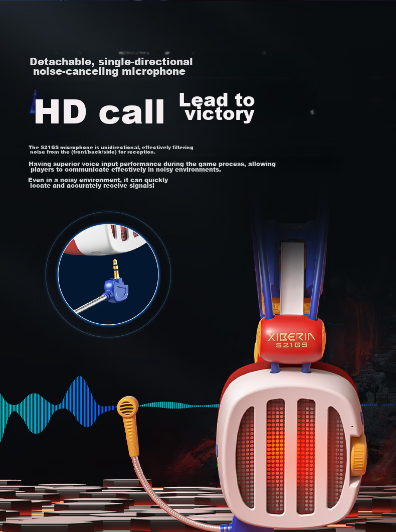 XIBERIA S21GS Flame Storm Bluetooth Gaming Headset, 2.4G True Wireless Over-Ear, Long Battery Life, Low Latency, Tri-Mode Mobile And Computer E-Sports Headphones 12