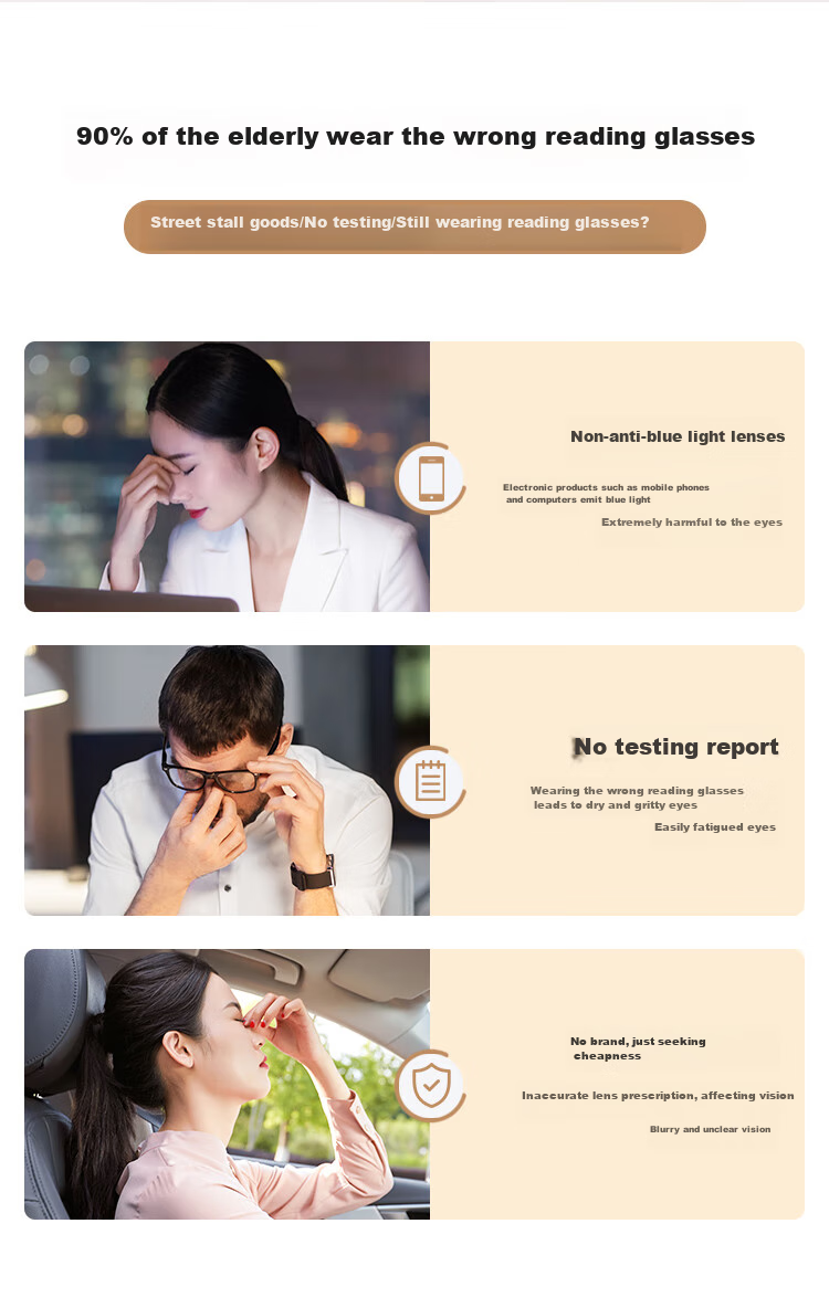 Mr. PuTian Reading Glasses for Men And Women, Anti-Blue Light, High Definition, Authentic, Fashionable, Youthful-Looking Presbyopic Glasses, 200 Degrees, for Ages 55-59 3