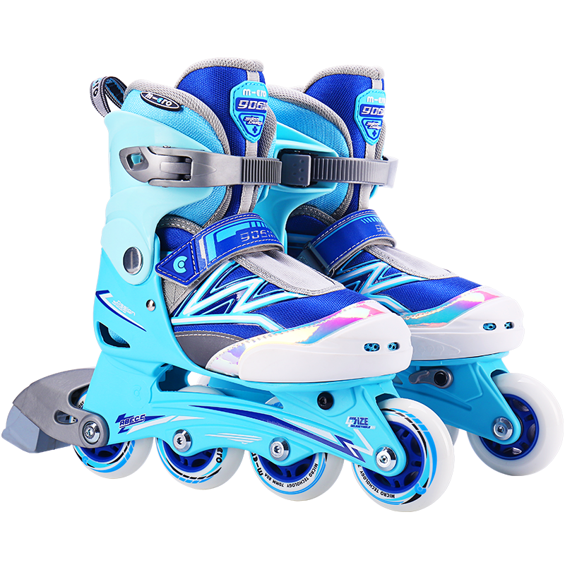 Micro Maiguo Roller Skates, Micro Children's Inline Skates for Boys And Girls, Roller Skating Sports, Model 906M Blue Set Size L